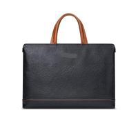 ERHTGUO Briefcase Messenger Men's Men Leather Bag Shoulder Business Laptop Handbag Brief Case(Black brown)