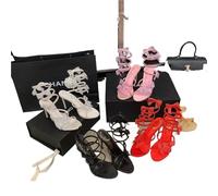ERHTGUO Butterfly Knot Water Diamond Wrapped High Heel Sandals Women's Thin Sexy Exposed Toe Trendy Shoes(Black,37)