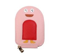 ERHTGUO Cartoon Leather Wallet for Women Handheld Credit Card Bag Key Case Lovable Zipper Coin Purse Lady'S Name Holder(Pink)