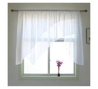 ERHTGUO Cortinas Cortas con Borde Biselado Irregular for Sala de Estar, Cocina, balcón, Ventana, 1 Unidad(White,Rod-Pocket,W250cm x H120cm)
