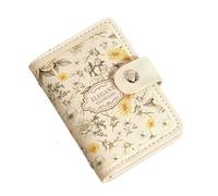 ERHTGUO Creative 20 Card Pockets PU Leather Mini Wallets RFID Blocking ID Holder Laminated Concealed Pull-out Business Case(White)