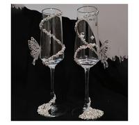 ERHTGUO Creative Niche Sense Homemade Wedding Toast Cup DIY Material Bag Champagne Glass(Single-minded)