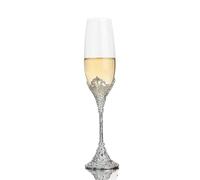 ERHTGUO Crystal Rimmed Champagne Glass Drink Goblet Cup Wedding Toasting Flute Wine Glasses Set Rhinestone Drinkware Gift(C 6Pc)