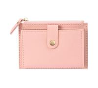 ERHTGUO Cute Credit Card Holder Bags Solid Color PU Leather Small Wallet Mini Coin Purse Women Money Bag Storage Pouch(Pink)
