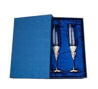 ERHTGUO Gift Wedding Toasting Champagne Flutes For Bride And Groom Engagement Couple Crystal Glasses Studded With Shining Pearls Diamond