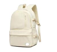 ERHTGUO Large Capacity Travel 15.6 Inch Laptop Backpack For Man Women's Waterproof Casual Nylon Teenagers College School Bag Male(Oxford-Cream White)