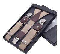 ERHTGUO Man's Suspenders 3 Clips Leather Braces Casual Suspensorios Trousers Strap .5 * 120cm Gift For Dad(Color45)