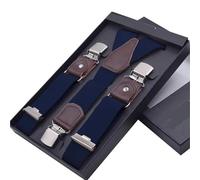 ERHTGUO Man's Suspenders 3 Clips Leather Braces Casual Suspensorios Trousers Strap .5 * 120cm Gift For Dad(A)