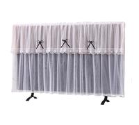 ERHTGUO Modern Simple Lace Cuter Monitor Dust Cover Universal Desktop Sle TV Screen Protector Hanging Dustproof(65inch,Small bow - coffee)