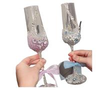 ERHTGUO Niche Wedding Engagement Gift Homemade Broken Diamond Bow Toast Cup DIY Material Bag Goblet Photo(Product 2)