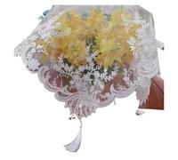 ERHTGUO Paño de Cubierta a Prueba Polvo Encaje Bordado Estilo Europeo for Lavadora, Mantel for frigorífico, Mesa té Universal(GREEN3,40 * 170cm (Pointed Table Runner))