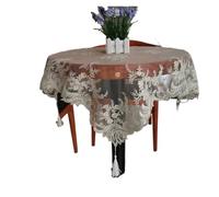 ERHTGUO Paño de Cubierta a Prueba Polvo Encaje Bordado Estilo Europeo for Lavadora, Mantel for frigorífico, Mesa té Universal(Champagne Gold,70 * 70cm (with Tassels))