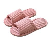 ERHTGUO Pareja Zapatillas de Punta Abierta Hombres Mujeres Interior Antideslizante Transpirable Silencioso Dormitorio Zapatos Casa Otoño Invierno Primavera(Pink,42-43)