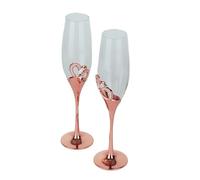 ERHTGUO Rose Gold Champagne Glass High-footed Set Wedding Gift To The Heart-shaped Diamond Crystal Red Wine