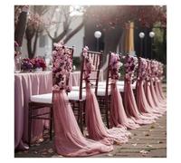 ERHTGUO Set of 10/50 Chair Sashes Elegant Wedding Decor Semi-Sheer Tulle For Parties Churches Christmas Aisle Accent(Dirty Pink,50pcs)