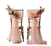 ERHTGUO Set of 10/50 Chair Sashes Elegant Wedding Decor Semi-Sheer Tulle For Parties Churches Christmas Aisle Accent(Peach Pink,10 pcs)
