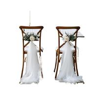 ERHTGUO Set of 10/50 Chair Sashes Elegant Wedding Decor Semi-Sheer Tulle For Parties Churches Christmas Aisle Accent(White,10 pcs)