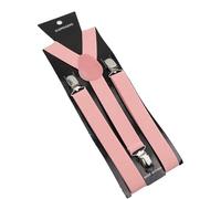 ERHTGUO Solid Color Elastic Leather Suspenders Braces Men Women Black Red Adjustable Straps For Wedding Suit Skirt Accessories(BraceSolid-A43)