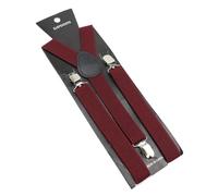 ERHTGUO Solid Color Elastic Leather Suspenders Braces Men Women Black Red Adjustable Straps For Wedding Suit Skirt Accessories(BraceSolid-A1)