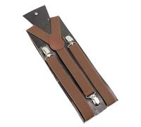 ERHTGUO Solid Color Elastic Leather Suspenders Braces Men Women Black Red Adjustable Straps For Wedding Suit Skirt Accessories(BraceSolid-A20)