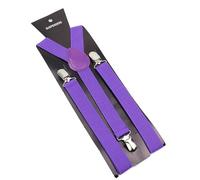ERHTGUO Solid Color Elastic Leather Suspenders Braces Men Women Black Red Adjustable Straps For Wedding Suit Skirt Accessories(BraceSolid-A19)