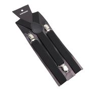 ERHTGUO Solid Color Elastic Leather Suspenders Braces Men Women Black Red Adjustable Straps For Wedding Suit Skirt Accessories(BraceSolid-A3)