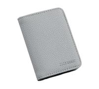 ERHTGUO Solid Color Leather Credit Card Case Wallet Simple Bank ID Bus Holder Travel Coin Money Organizer Bags(NO.2-Light Gray)