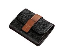 ERHTGUO Solid Color PU Leather Women Multi-Card Slot Credit Card Holder Business ID Case Wallet with Coin Pocket Driver License(Black)