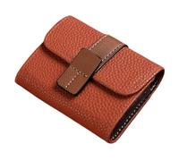 ERHTGUO Solid Color PU Leather Women Multi-Card Slot Credit Card Holder Business ID Case Wallet with Coin Pocket Driver License(Caramel)