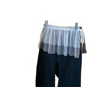 ERHTGUO Trendy Women Korean Lace Mini Layered Skirt Streetwear Up Ruffles Harajuku High Waist Pleated Skirts Clothes(White Polka Dot)