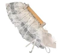 ERHTGUO Trendy Women Korean Lace Mini Layered Skirt Streetwear Up Ruffles Harajuku High Waist Pleated Skirts Clothes(White)