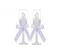 ERHTGUO Wedding Glass Stemware Banquet Champagne Cup Supplies Bride And Groom Toasting 1 Pair(Color-01)