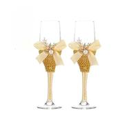 ERHTGUO Wedding Glass Stemware Banquet Champagne Cup Supplies Bride And Groom Toasting 1 Pair(Style 013)
