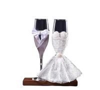 ERHTGUO Wedding Matchmaking Celebration Romantic Champagne Hand Over Glasses Groom Bride Stemware(Color-01)