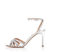 ERHTGUO Women's Crystal Rhinestone High Heel Sandals, Open Toe Ankle Strap Stiletto Heels, Bridal Wedding Party Shoes For Women(Red,41)