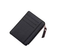 ERHTGUO Women's Ultra-Thin Card Holder Coin Purse Zipper Candy Color Bus Student Bank Bag(Black)