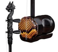 Erhu chino, Erhu chino for principiantes, hecho a mano, de madera de sándalo negro, plano, octogonal, con cabeza de dragón y accesorios.