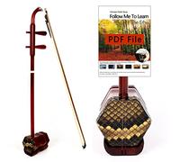 Erhu chino, Erhu de palisandro morado, violín chino de dos cuerdas con DVD de aprendizaje, puente de tela de resina y estuche rígido
