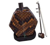 Erhu-instrumento Folclórico Para Adultos De Sándalo De Hoja Pequeña Ébano Negro Y Sándalo Rojo De Grado De Rendimiento Profesional(Gold stamping)
