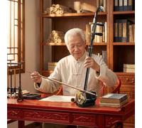 Erhu Profesional De Sándalo Negro, Instrumento De Cuerda Frotada Chino De Dos Cuerdas (violín Chino) Para Intérpretes Avanzados.(Black)