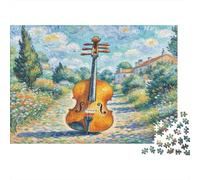 Erhu Puzzle for The Whole Family Cello in Flower Field for Women, Gifts for Men Adults & Kids 70x50cm/1000pcs