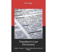 Eric Allen Engle LL Translator's Law Dictionar (Tapa blanda) (Importación USA)