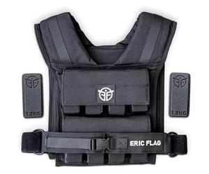 Eric Flag - Chaleco Lastrado 20kg o 10kg, Peso Incluido, Chaleco Peso Entrenamiento Fácilmente Ajustable, Adaptado a Cada Morfología, Ideal para Crossfit, Fitness, Calistenia, Running Hombre y Mujer
