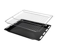 eRicambi® Bandeja de horno esmaltada + rejilla de acero inoxidable 46,5 x 37,5 x 2,9 cm - Compatible con Bosch HBA23B150J, Siemens HB23AB550E, Neff B15P42N0, Constructa CF1M00050
