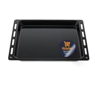 eRicambi® Bandeja esmaltada negra para horno - Compatible con Candy, Hoover, Haier - Dimensiones 445 x 370 x 30 mm - Revestimiento antiadherente