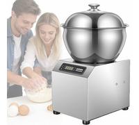 ERICAT Amasadora De Masa Comercial De 1800 W, Batidora De Pan Eléctrica De Acero Inoxidable De 8 Kg con Pantalla Digital De Alta Definición Y Temporizador De 30 Minutos, Avance Y Retroceso De 2 Vías