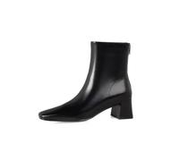 ERICAT Bajo Botas Aumento de la Ropa de Moda Botas de Tacón Alto Botas Cortas Otoño e Invierno Cabeza Cuadrada Delgado Mujer Botas de Cuero Suave Botas de Tobillo