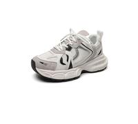 ERICAT Blanco Aumento de la Altura Entrenadores Cordones Malla Transpirable Partido Grueso Fondo Casual Zapatos Deportivos Running Moda Amortiguación Antideslizante Papá Zapatos