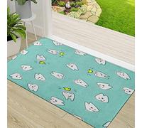 ERICAT Felpudo de Entrada,Animal Dental n Cute Funny Tees Niños Dentista Tillable,Alfombra Absorbente para Atrapar,Alfombrilla Antideslizante,Pasillo,Dormitorio,50x80cm