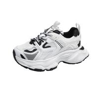 ERICAT Mujeres con Cordones Entrenadores Retro Conmutar Casual Amortiguación Desgaste Zapatos Deportivos Moda Ligero Transpirable Altura Aumento Delgado Zapatos de Fitness